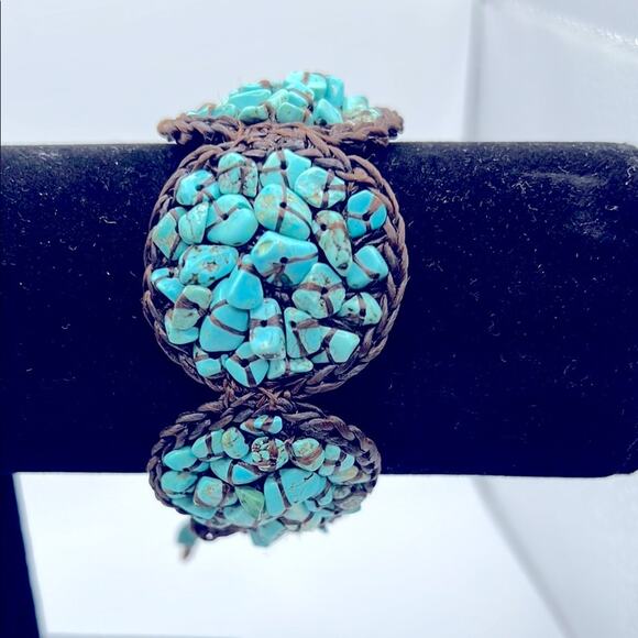 Mosaic Turquoise Stone Bracelet - Picture 4 of 12